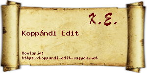 Koppándi Edit névjegykártya